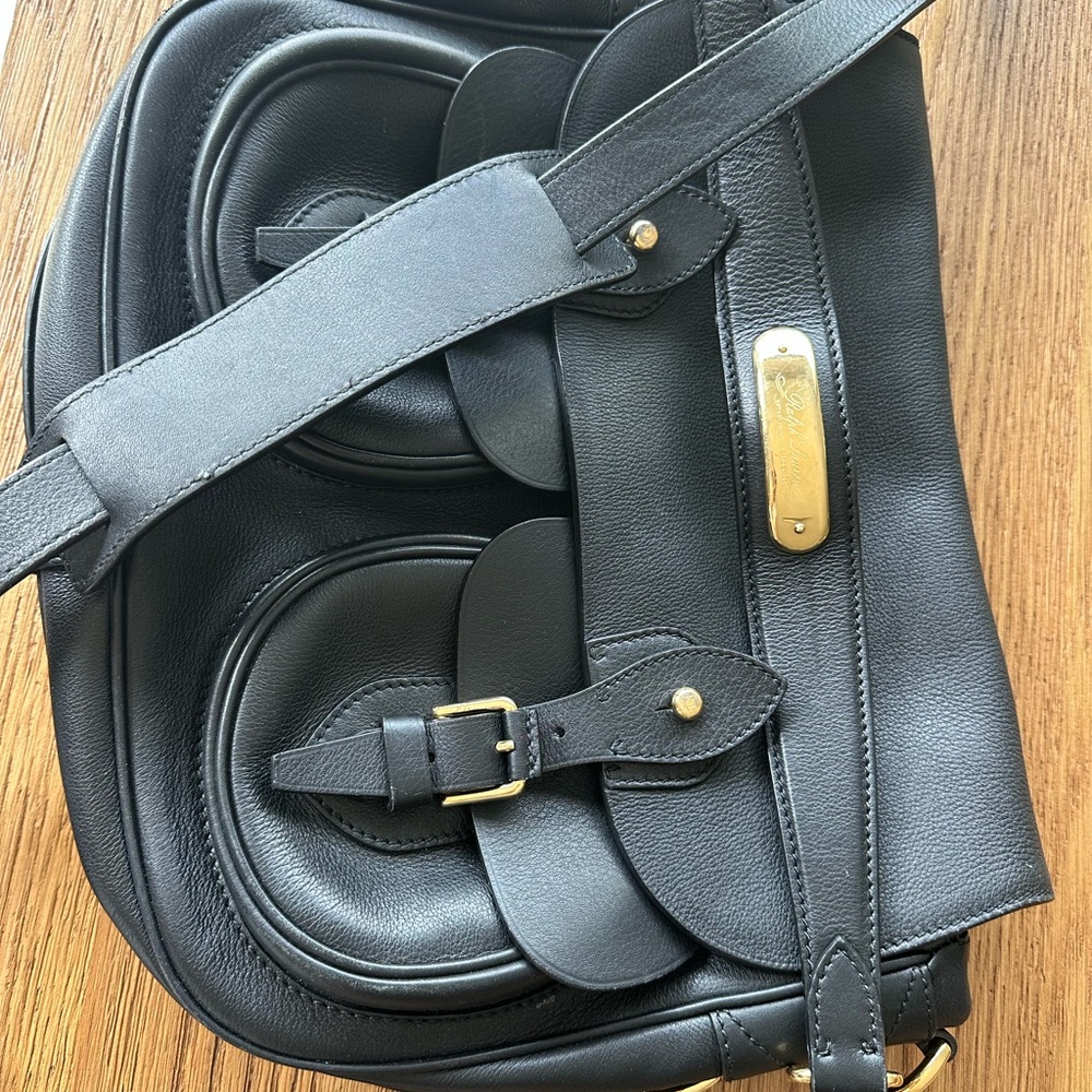Ralph Lauren Black Leather Satchel